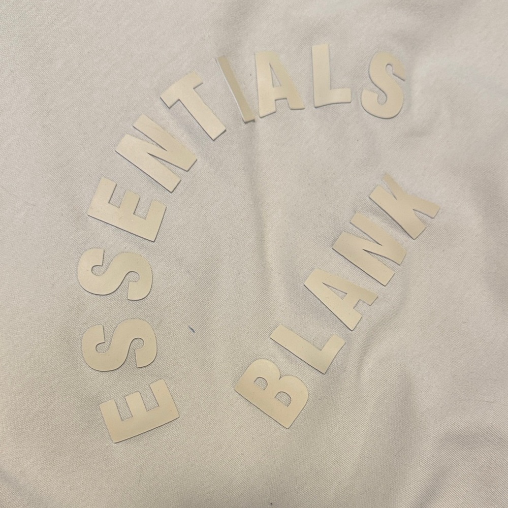 ESSENTIALS Cream 'BLANK' Raised Logo Crewneck - Picture 3 of 3